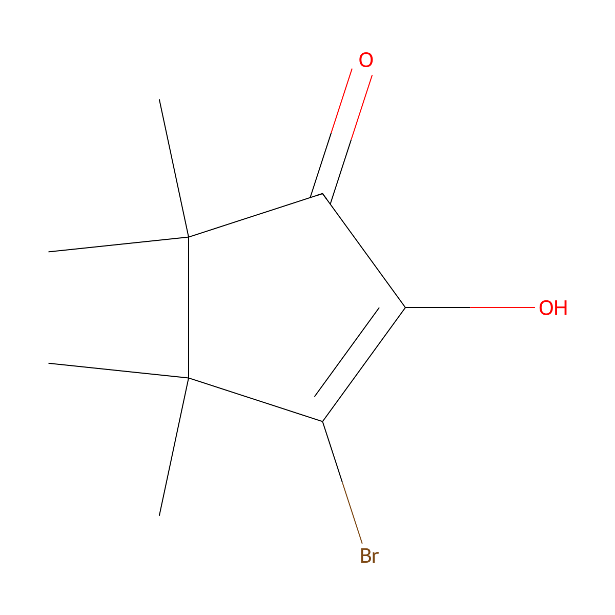 2-Cyclopenten-1-one, 3-bromo-2-hydroxy-4,4,5,5-tetramethyl- molecular structure, CAS 1889-99-2