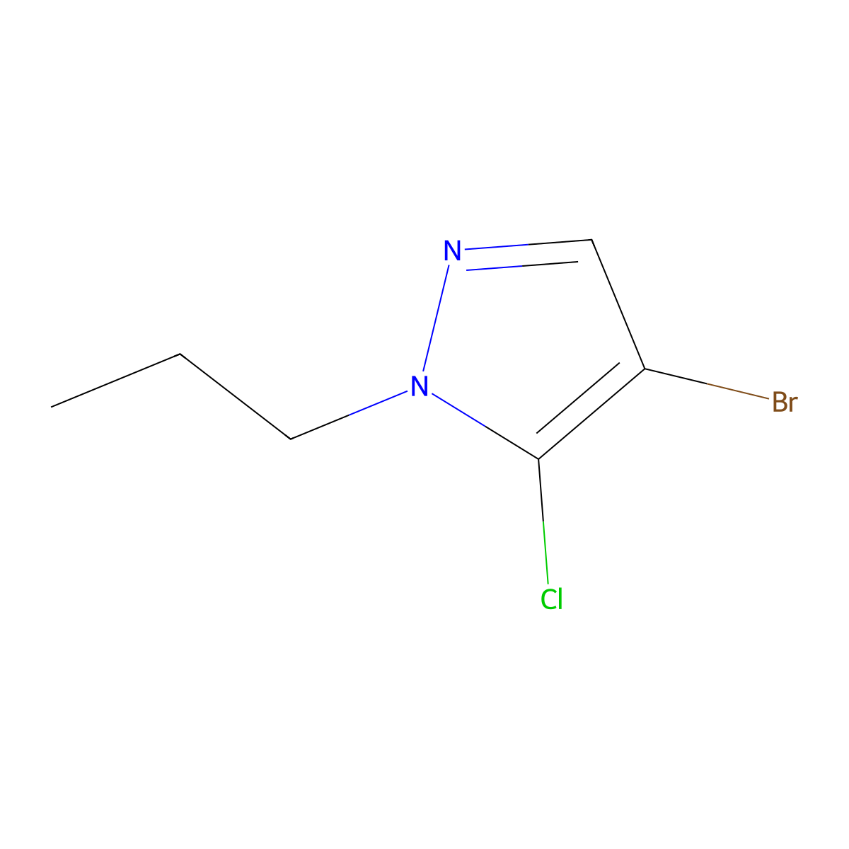 4-Bromo-5-chloro-1-propyl-1H-pyrazole molecular structure, CAS 1889011-81-7