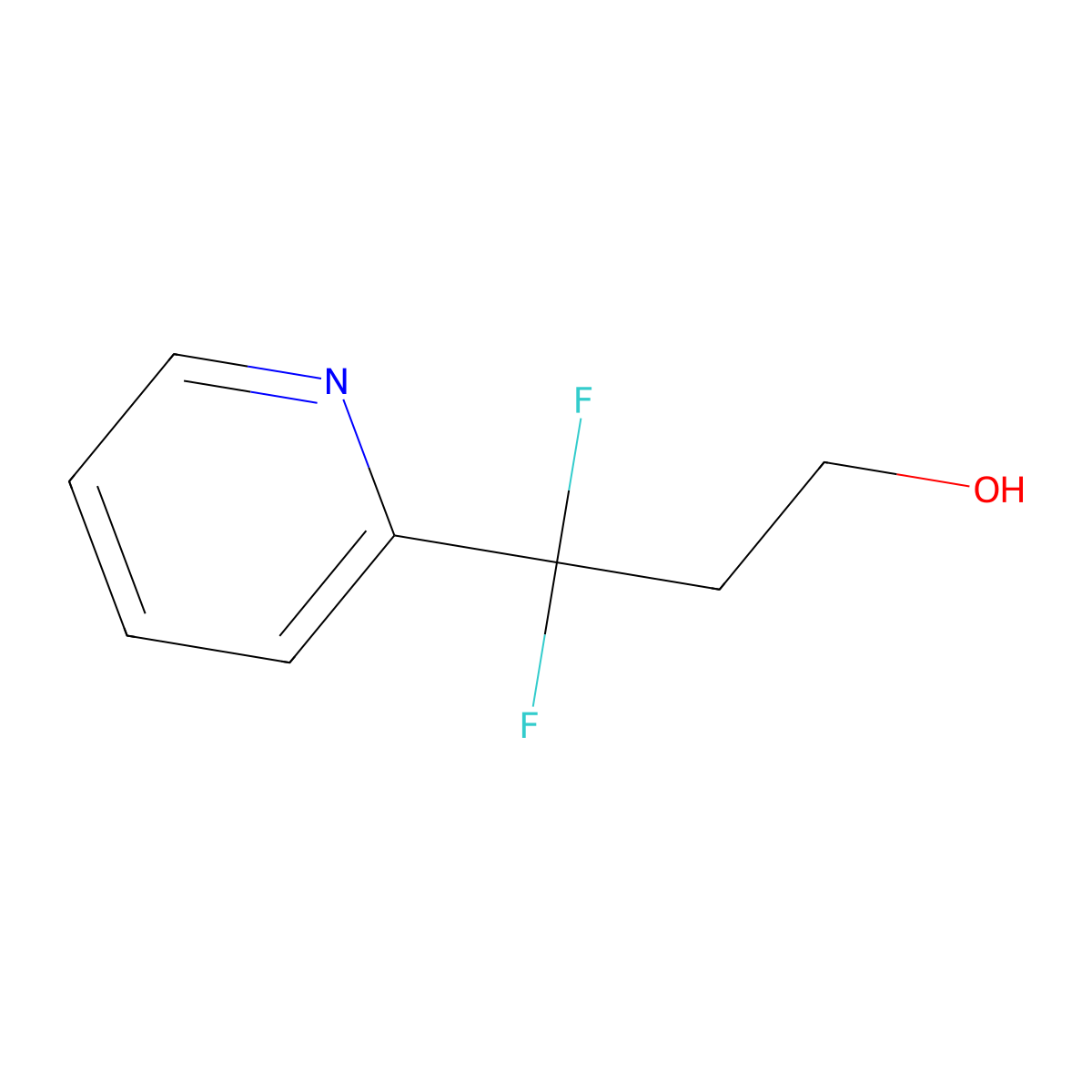 3,3-Difluoro-3-(pyridin-2-yl)propan-1-ol molecular structure, CAS 1889025-42-6