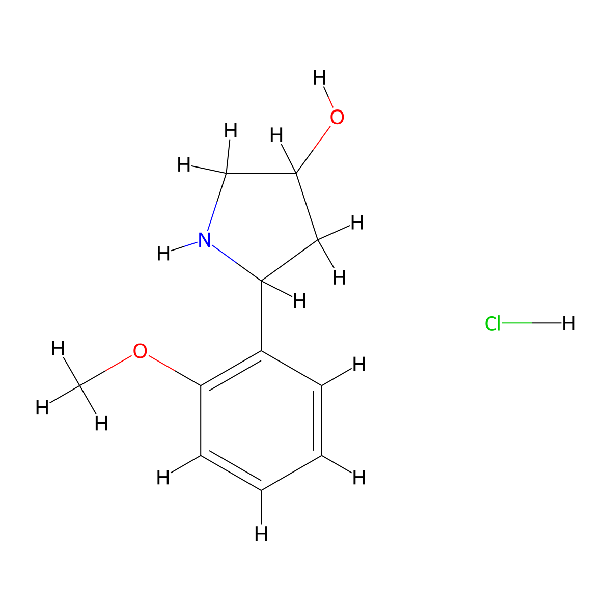 5-(2-Methoxyphenyl)pyrrolidin-3-OL hydrochloride molecular structure, CAS 1889044-09-0