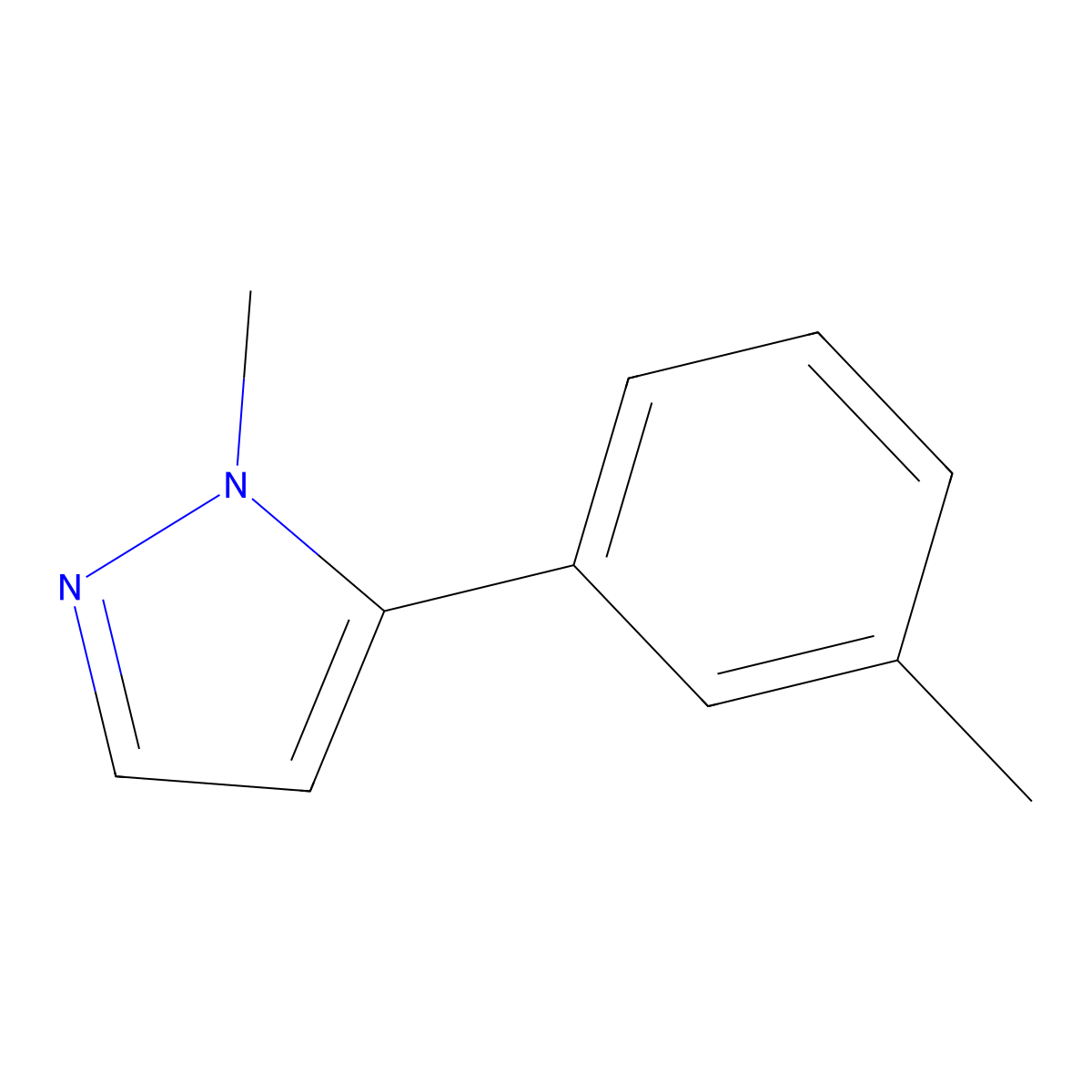 1-methyl-5-(m-tolyl)-1H-pyrazole molecular structure, CAS 1889047-87-3