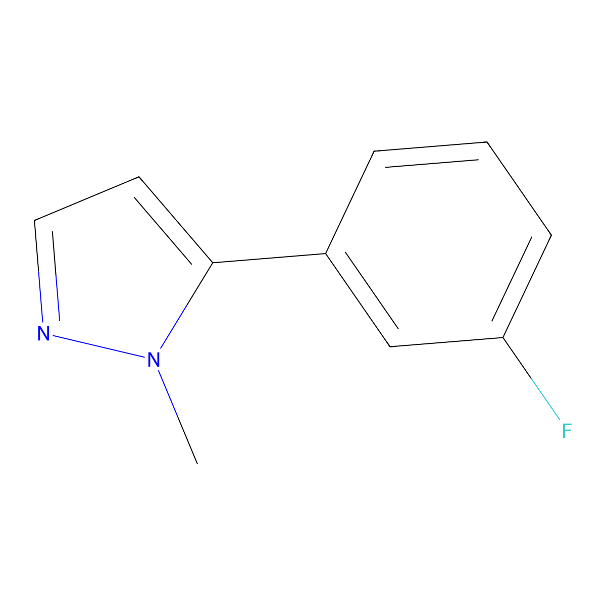 5-(3-fluorophenyl)-1-methyl-1H-pyrazole molecular structure, CAS 1889047-93-1