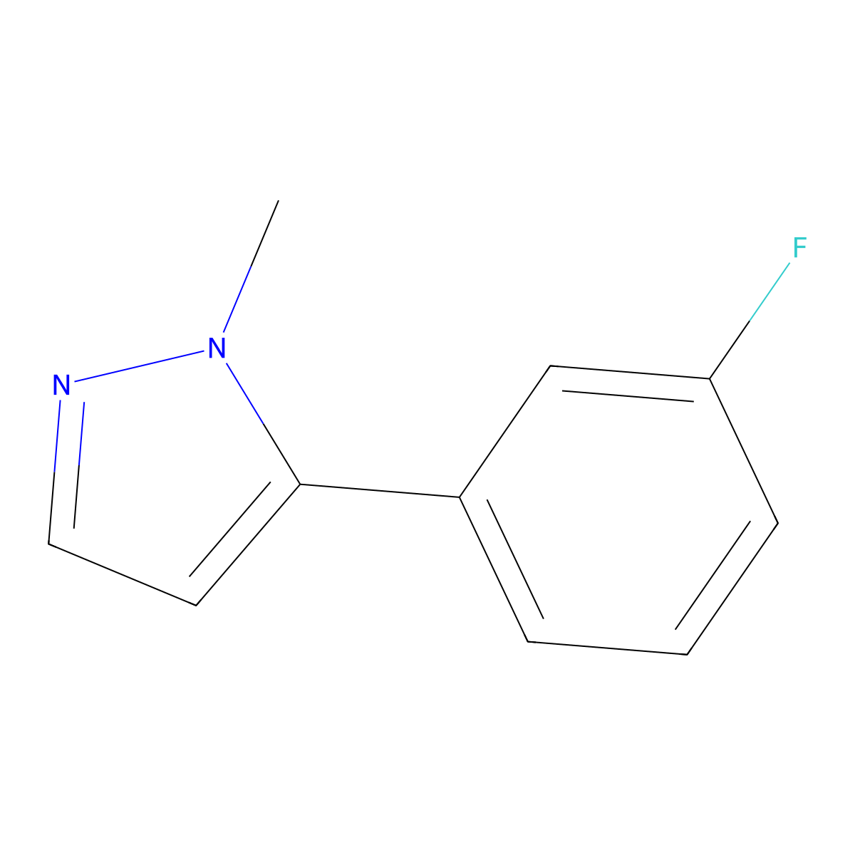 5-(3-fluorophenyl)-1-methyl-1H-pyrazole molecular structure, CAS 1889047-93-1