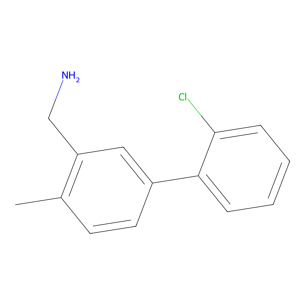 (2'-Chloro-4-methyl-[1,1'-biphenyl]-3-yl)methanamine molecular structure, CAS 1889063-75-5