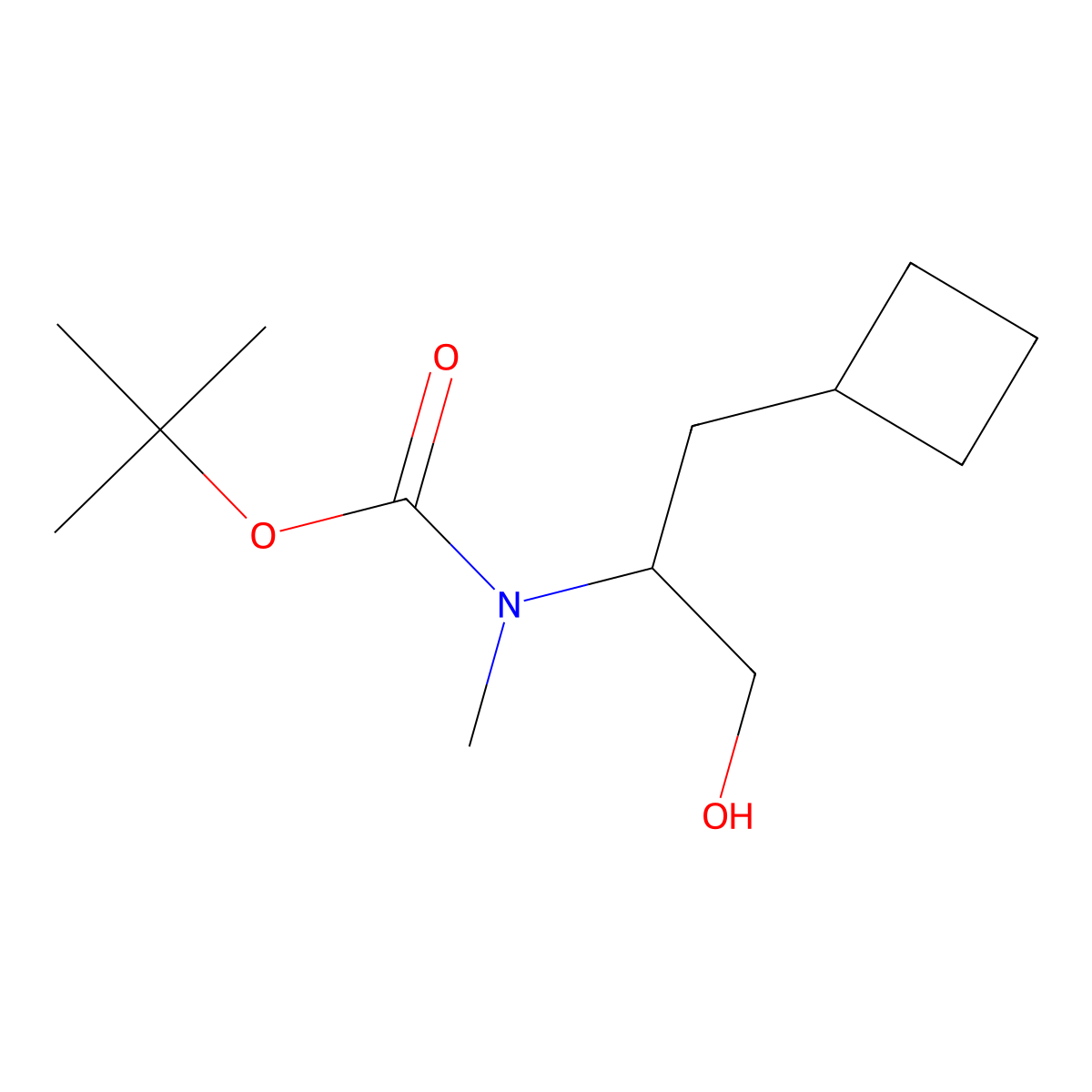 tert-butyl N-(1-cyclobutyl-3-hydroxypropan-2-yl)-N-methylcarbamate molecular structure, CAS 1889077-21-7