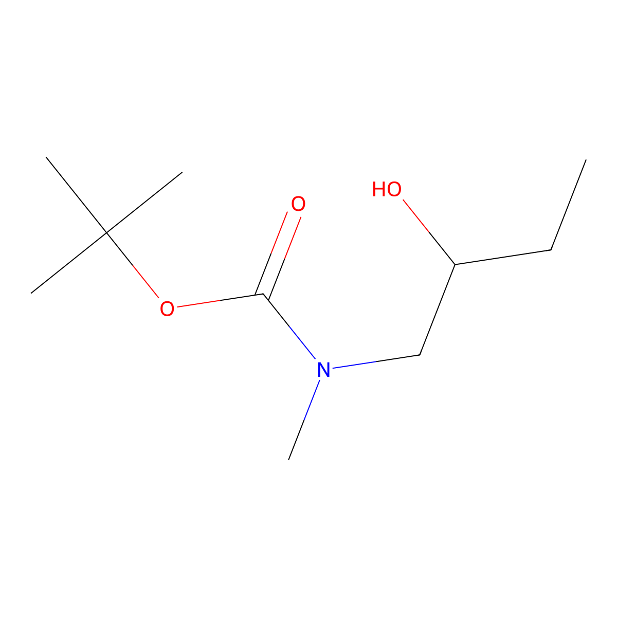 Tert-butyl (2-hydroxybutyl)(methyl)carbamate molecular structure, CAS 1889077-30-8