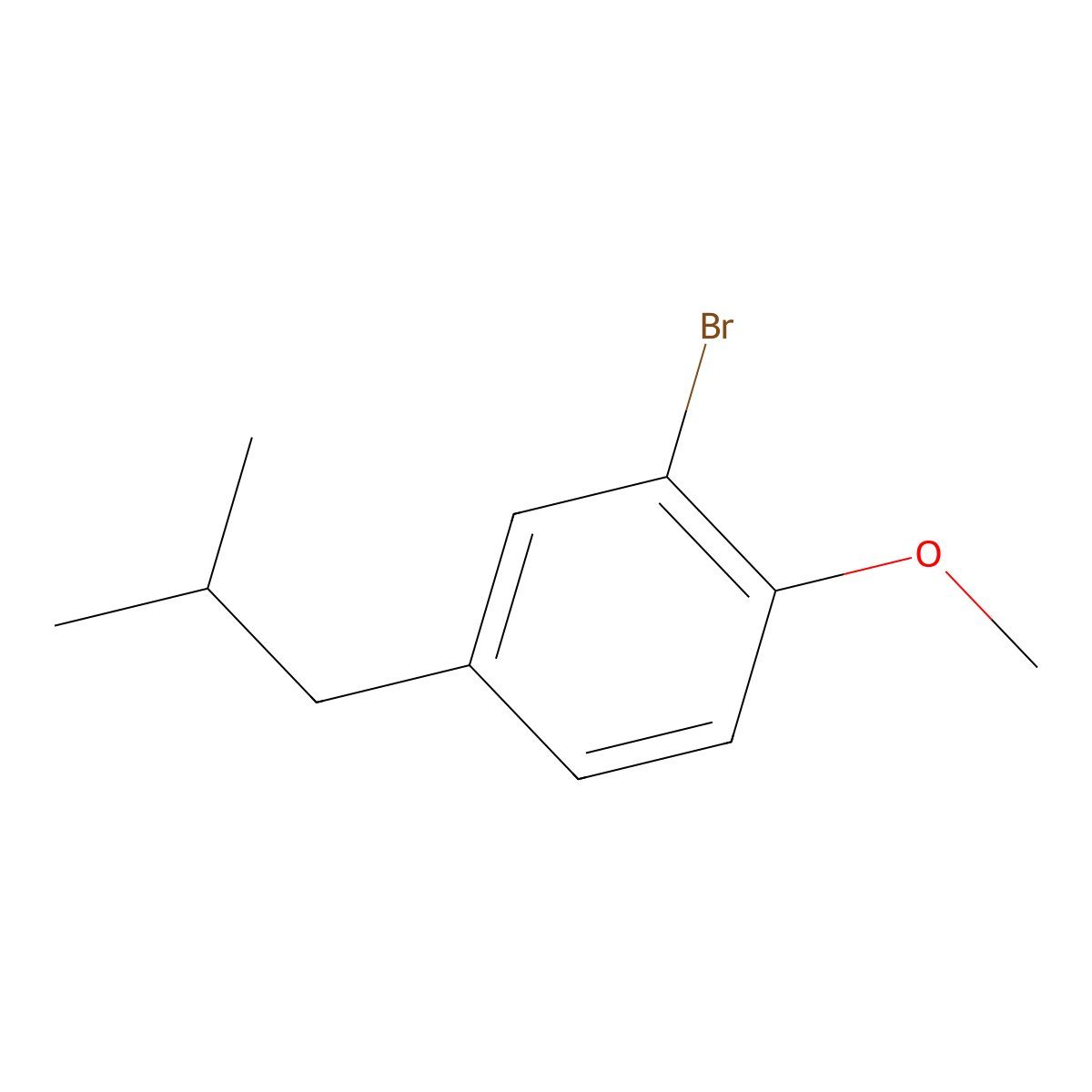 2-Bromo-4-isobutyl-1-methoxybenzene molecular structure, CAS 1889095-66-2