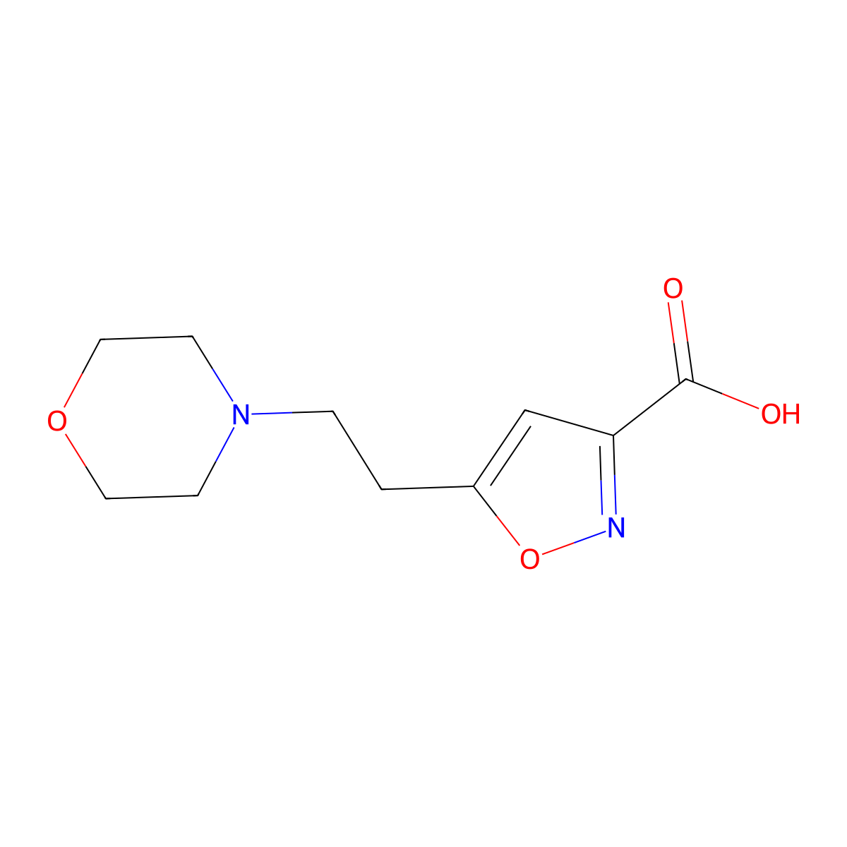 5-(2-Morpholinoethyl)isoxazole-3-carboxylic acid molecular structure, CAS 1889098-59-2