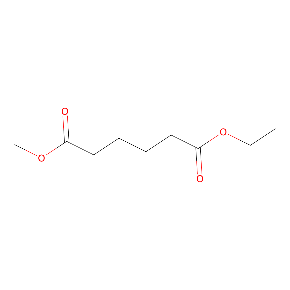 Ethyl methyl adipate molecular structure, CAS 18891-13-9