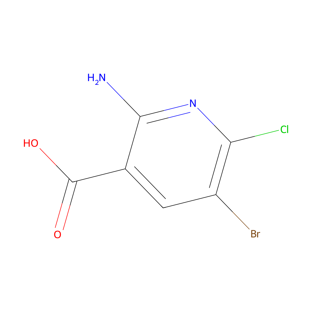 2-Amino-5-bromo-6-chloropyridine-3-carboxylic acid molecular structure, CAS 1889107-68-9