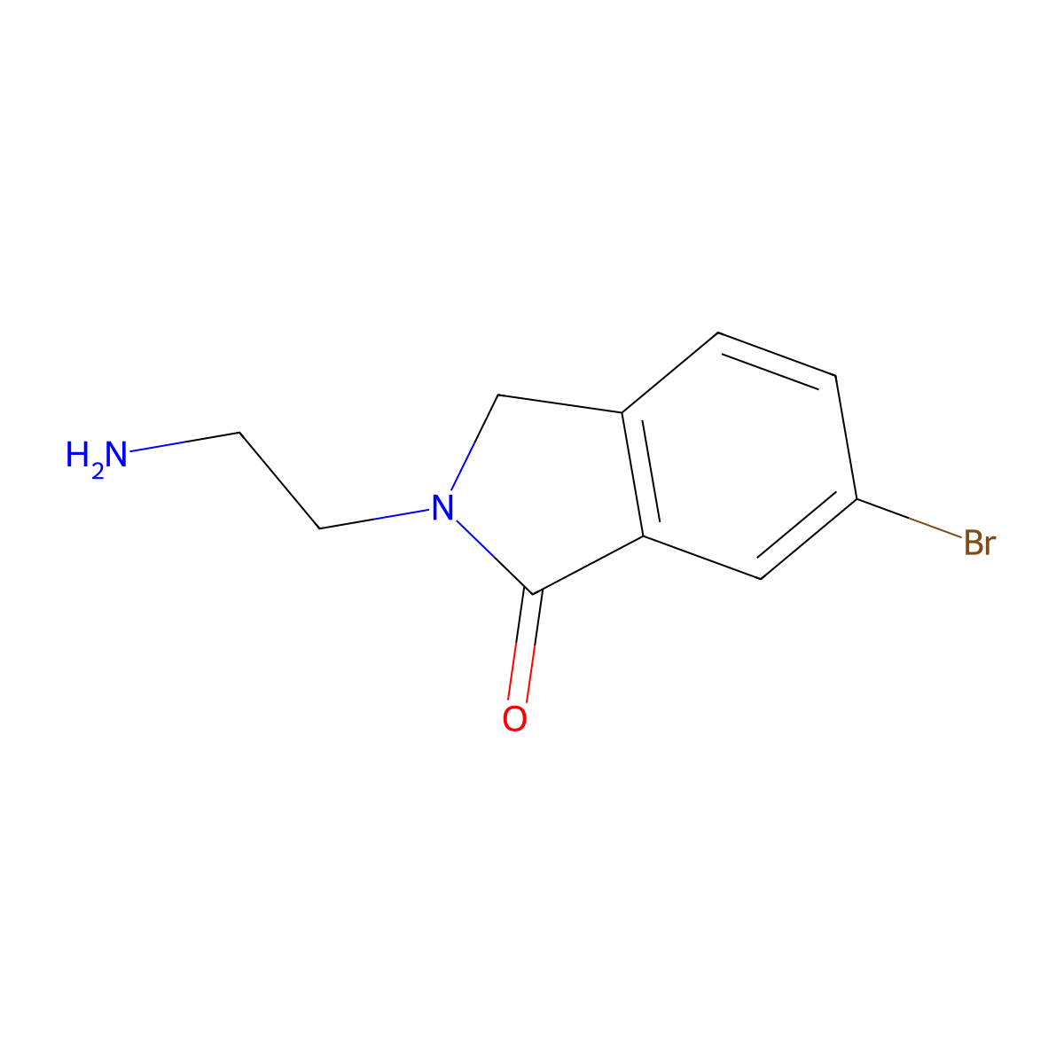 2-(2-aminoethyl)-6-bromo-2,3-dihydro-1H-isoindol-1-one molecular structure, CAS 1889109-45-8