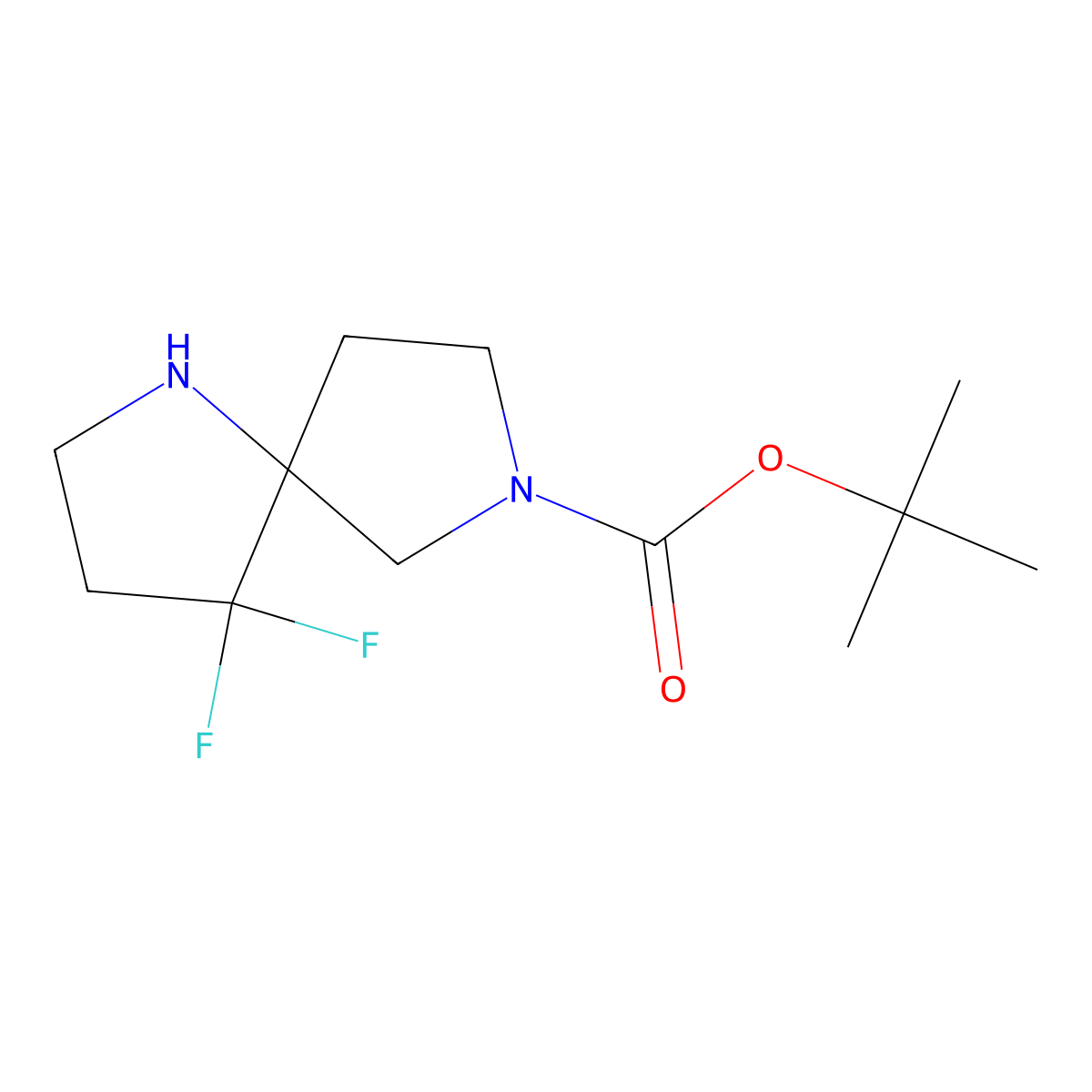 tert-Butyl 4,4-difluoro-1,7-diazaspiro[4.4]nonane-7-carboxylate molecular structure, CAS 1889110-75-1