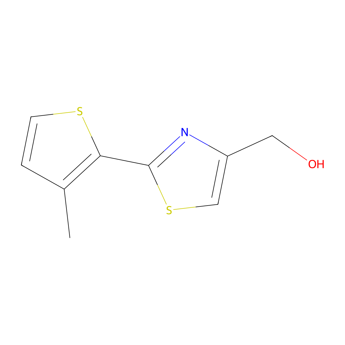 (2-(3-Methylthiophen-2-yl)thiazol-4-yl)methanol molecular structure, CAS 1889117-92-3