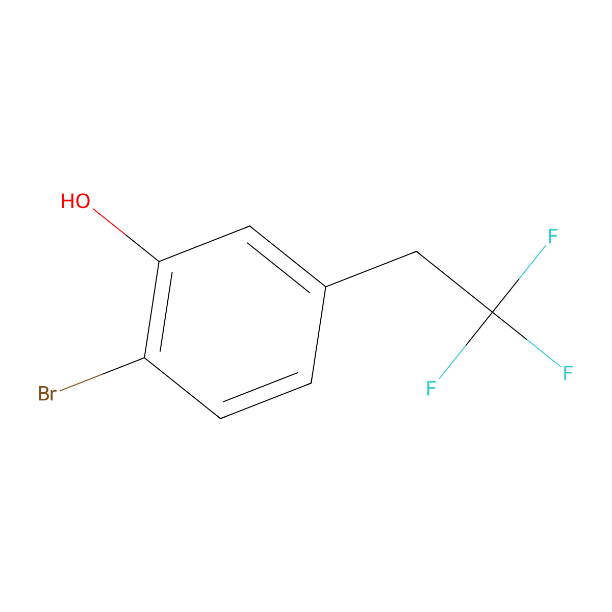 2-Bromo-5-(2,2,2-trifluoroethyl)phenol molecular structure, CAS 1889119-14-5