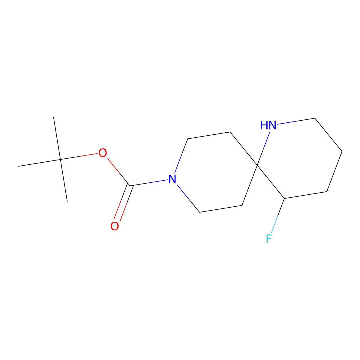 tert-Butyl 5-fluoro-1,9-diazaspiro[5.5]undecane-9-carboxylate molecular structure, CAS 1889136-73-5