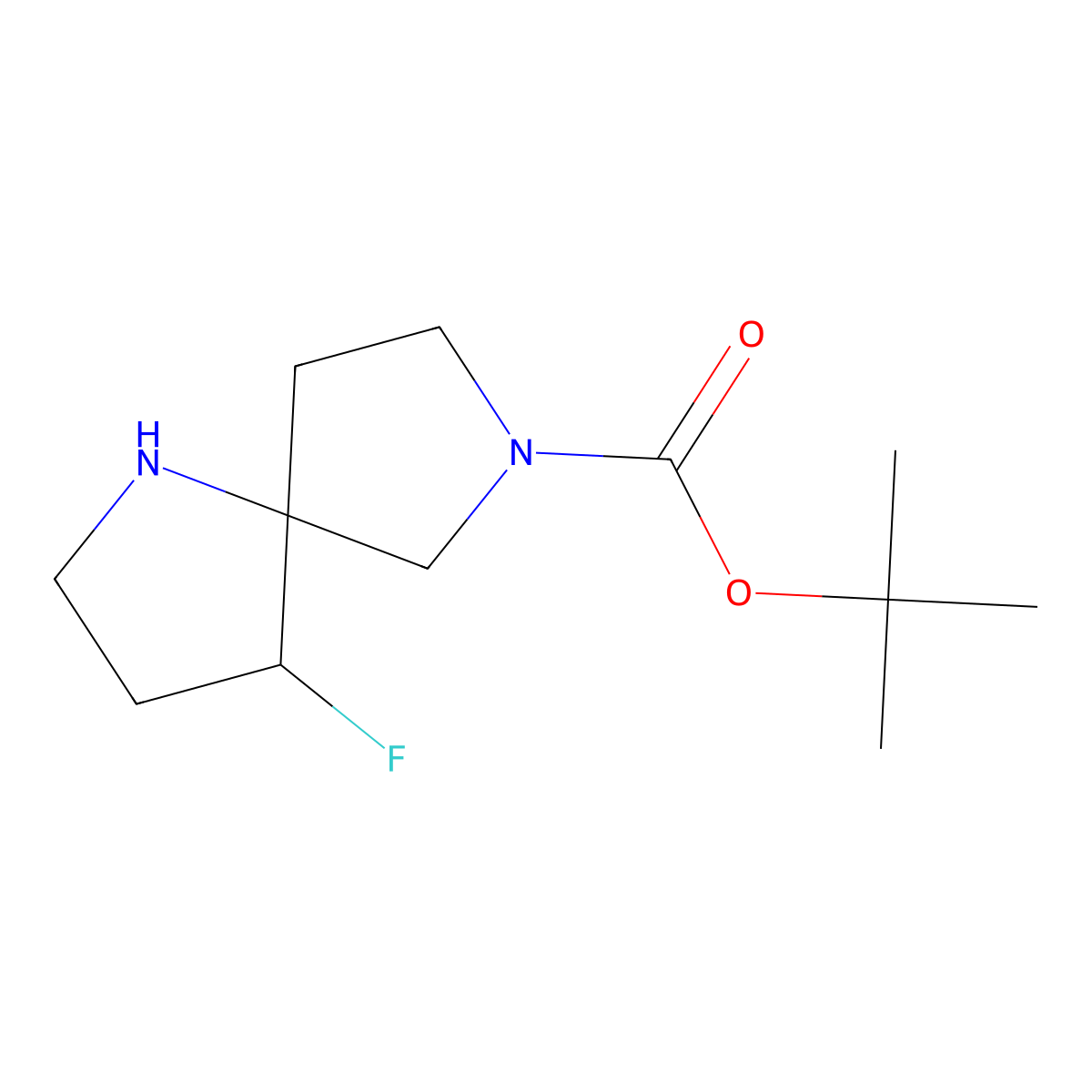 tert-Butyl 4-fluoro-1,7-diazaspiro[4.4]nonane-7-carboxylate molecular structure, CAS 1889138-58-2