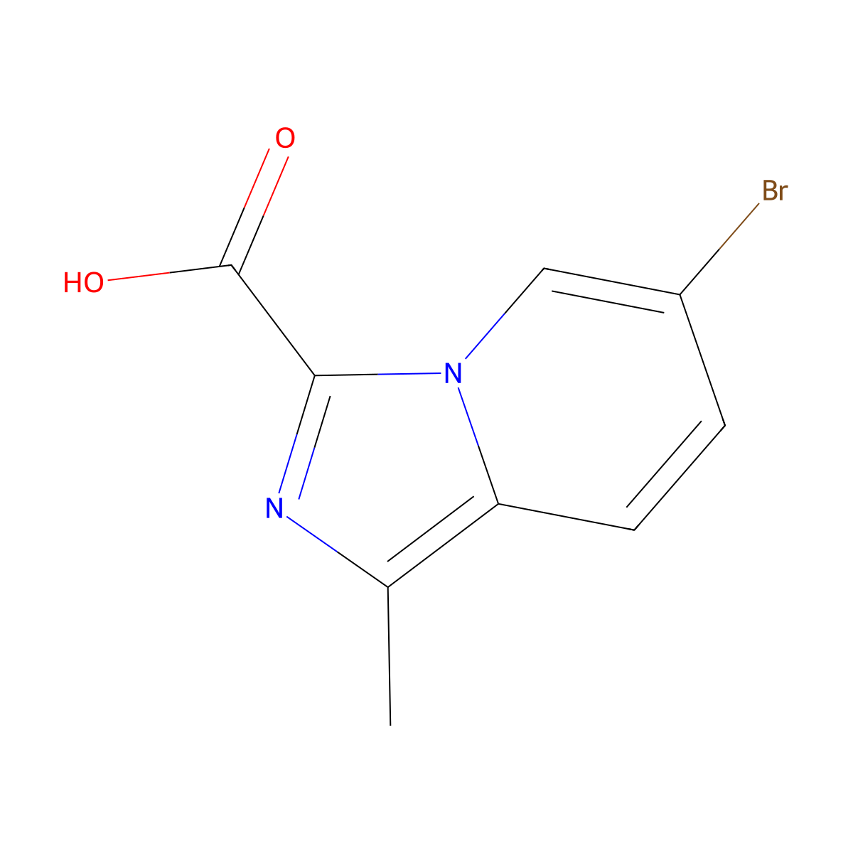 6-Bromo-1-methylimidazo[1,5-a]pyridine-3-carboxylic acid molecular structure, CAS 1889145-99-6