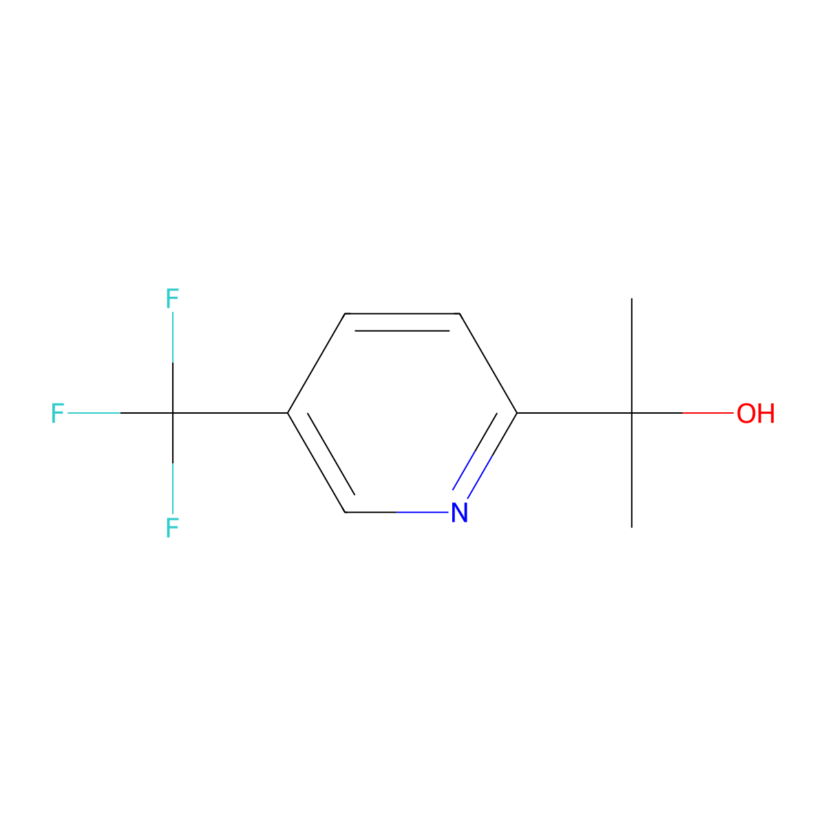 2-[5-(Trifluoromethyl)pyridin-2-yl]propan-2-ol molecular structure, CAS 1889153-09-6