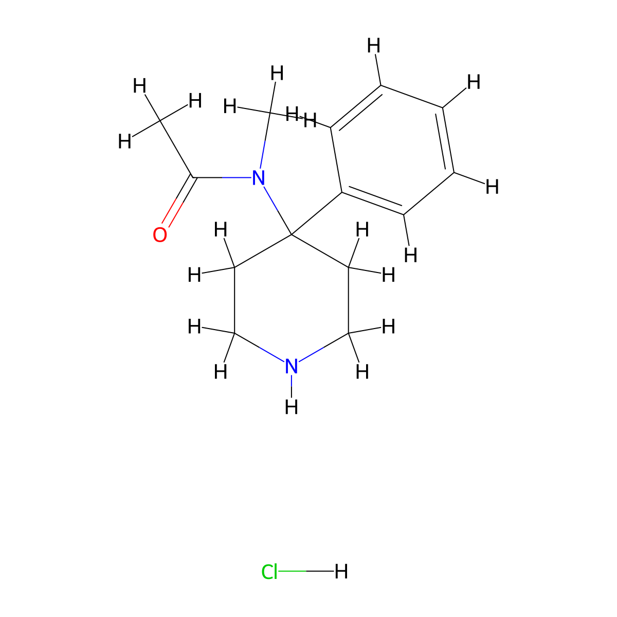 N-Methyl-N-(4-phenylpiperidin-4-yl)acetamide hydrochloride molecular structure, CAS 188916-70-3