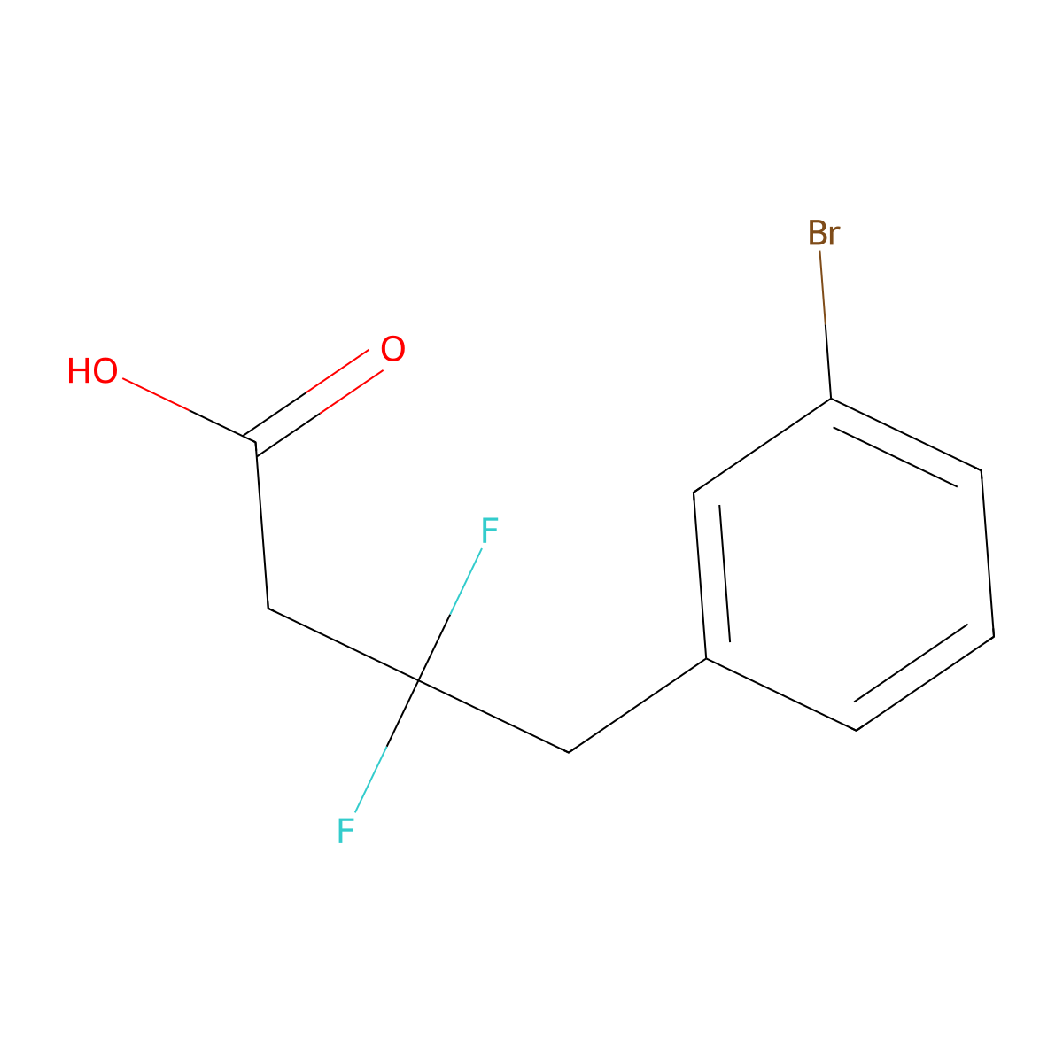 4-(3-Bromophenyl)-3,3-difluorobutanoic acid molecular structure, CAS 1889166-91-9