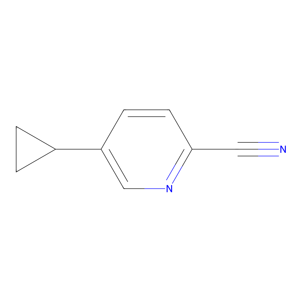 5-Cyclopropylpicolinonitrile molecular structure, CAS 188918-74-3