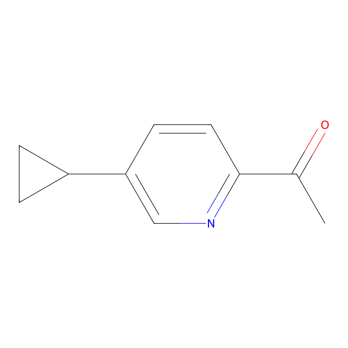 1-(5-Cyclopropylpyridin-2-yl)ethanone molecular structure, CAS 188918-75-4