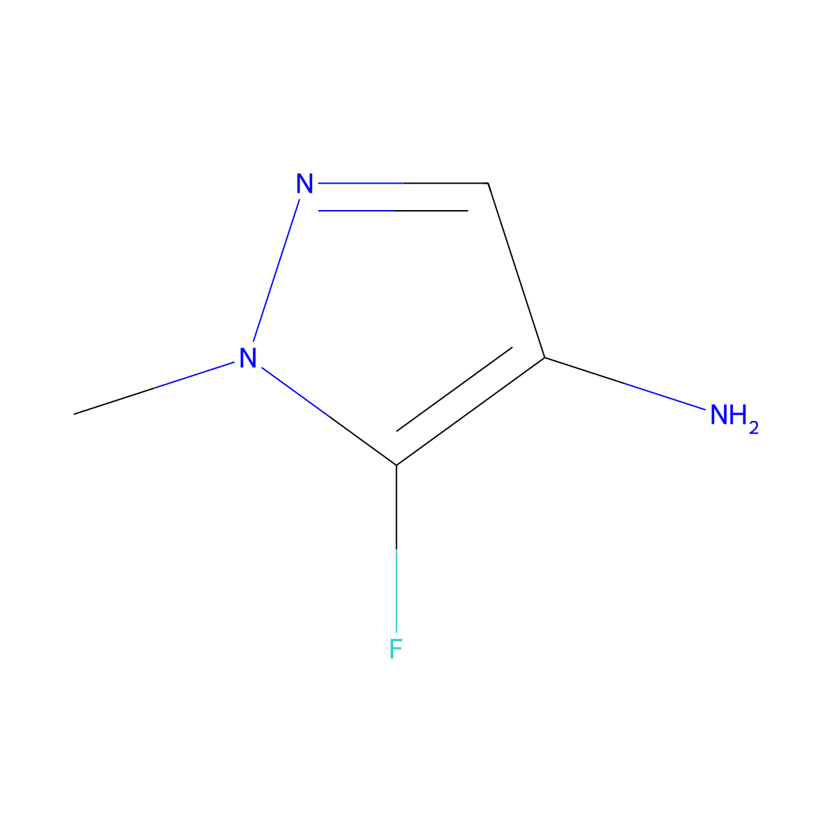 5-Fluoro-1-methyl-1H-pyrazol-4-amine molecular structure, CAS 1889188-35-5