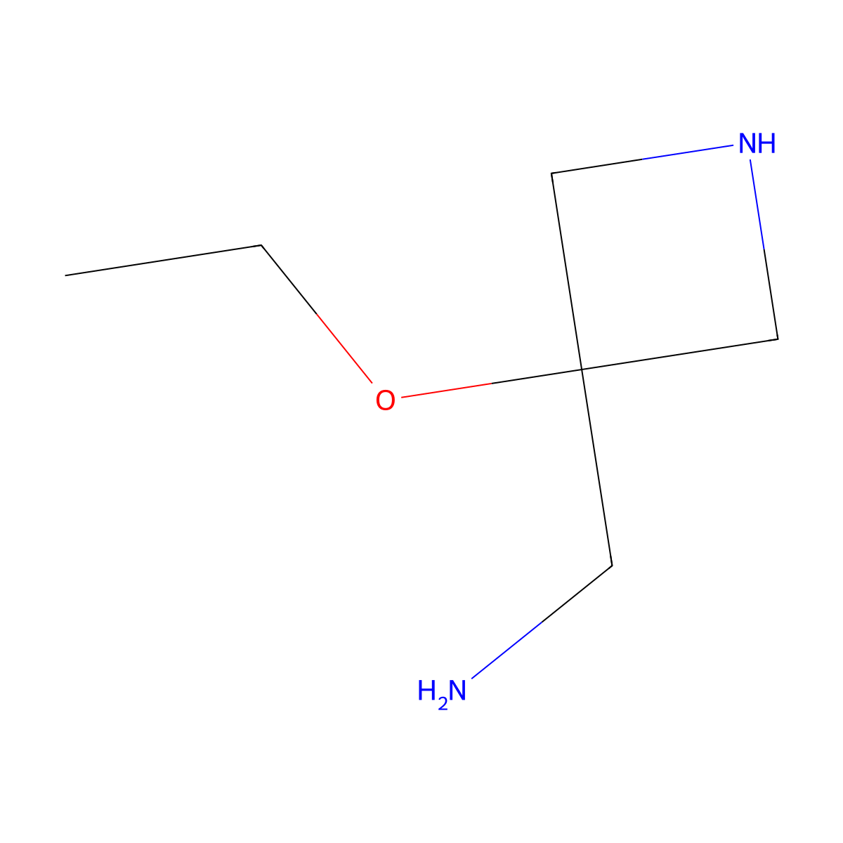 (3-Ethoxyazetidin-3-yl)methanamine molecular structure, CAS 1889188-82-2
