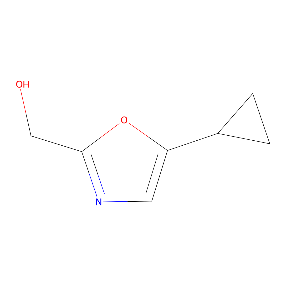 (5-Cyclopropyl-1,3-oxazol-2-yl)methanol molecular structure, CAS 1889189-26-7