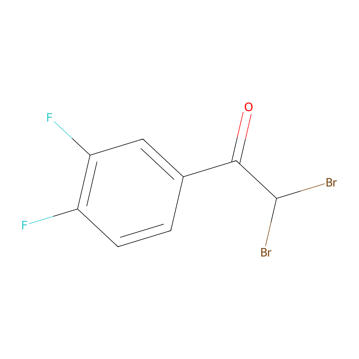 2,2-Dibromo-1-(3,4-difluorophenyl)ethan-1-one molecular structure, CAS 1889194-56-2