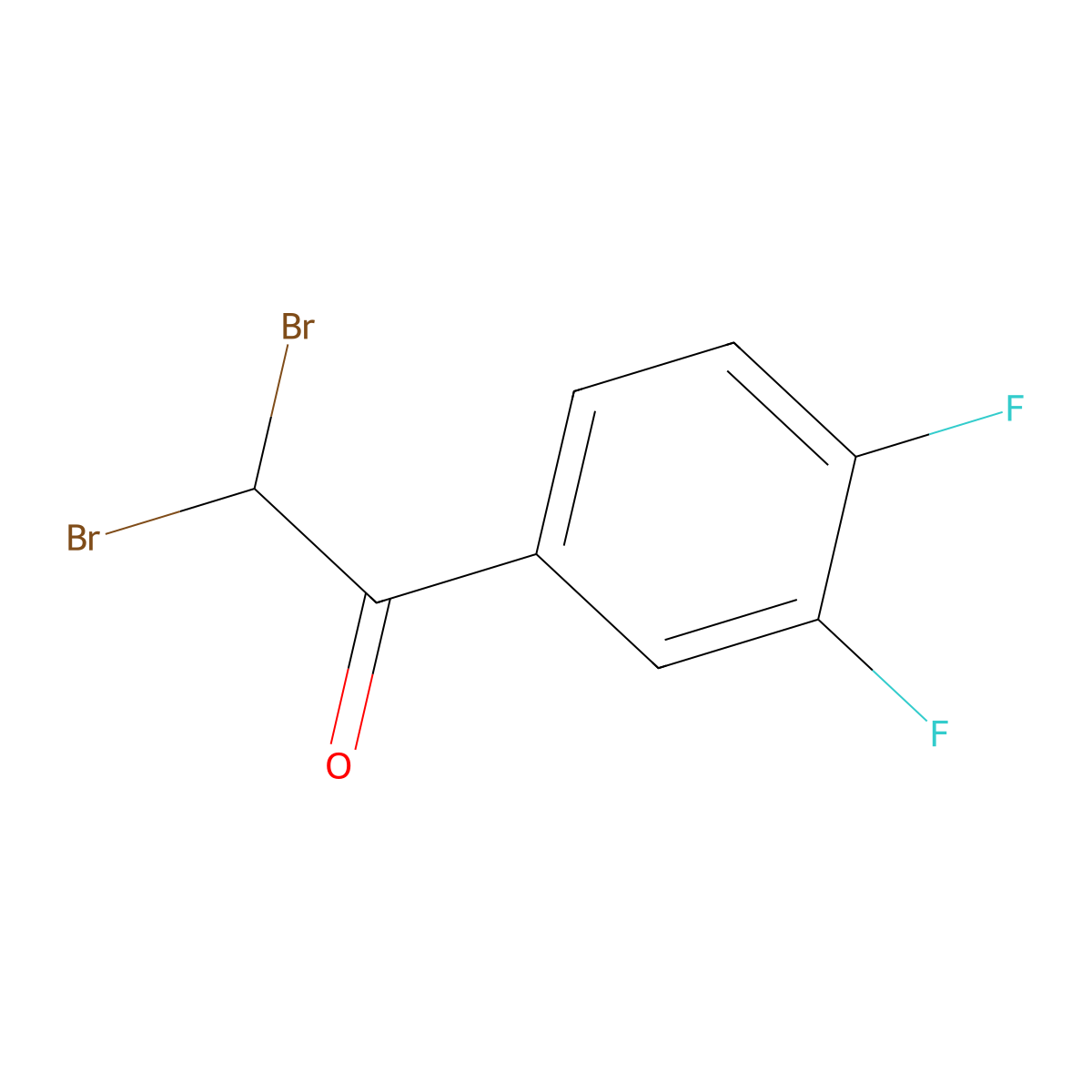 2,2-Dibromo-1-(3,4-difluorophenyl)ethan-1-one molecular structure, CAS 1889194-56-2