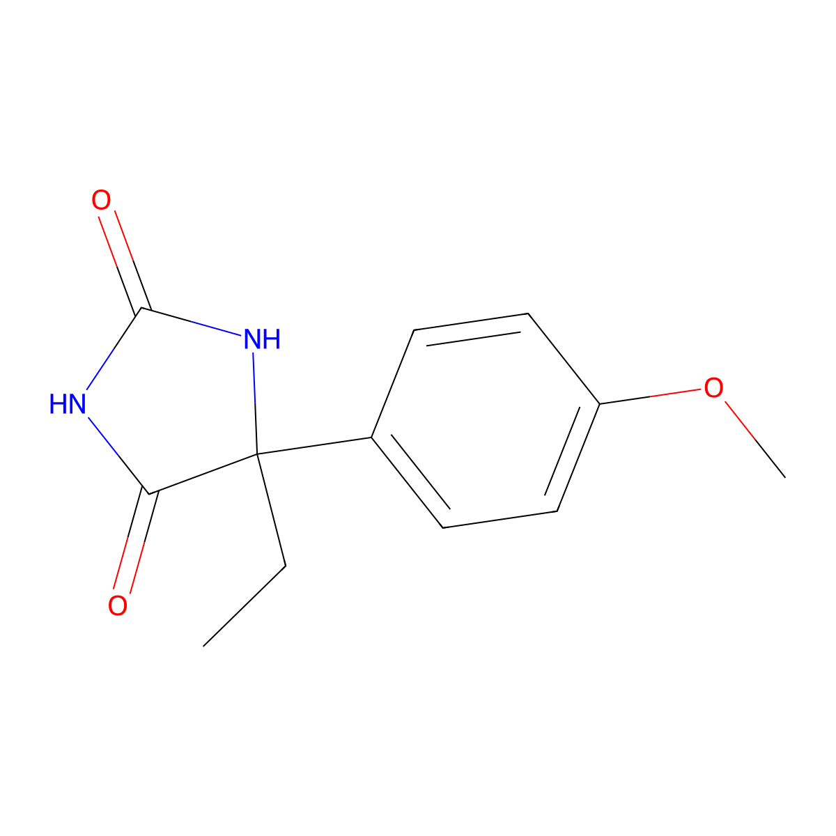 5-Ethyl-5-(4-methoxyphenyl)imidazolidine-2,4-dione molecular structure, CAS 188920-93-6