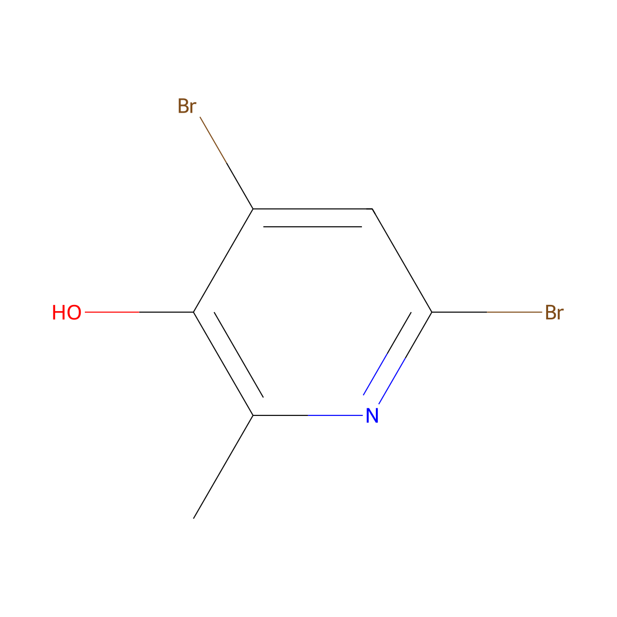 4,6-Dibromo-2-methylpyridin-3-ol molecular structure, CAS 188923-75-3