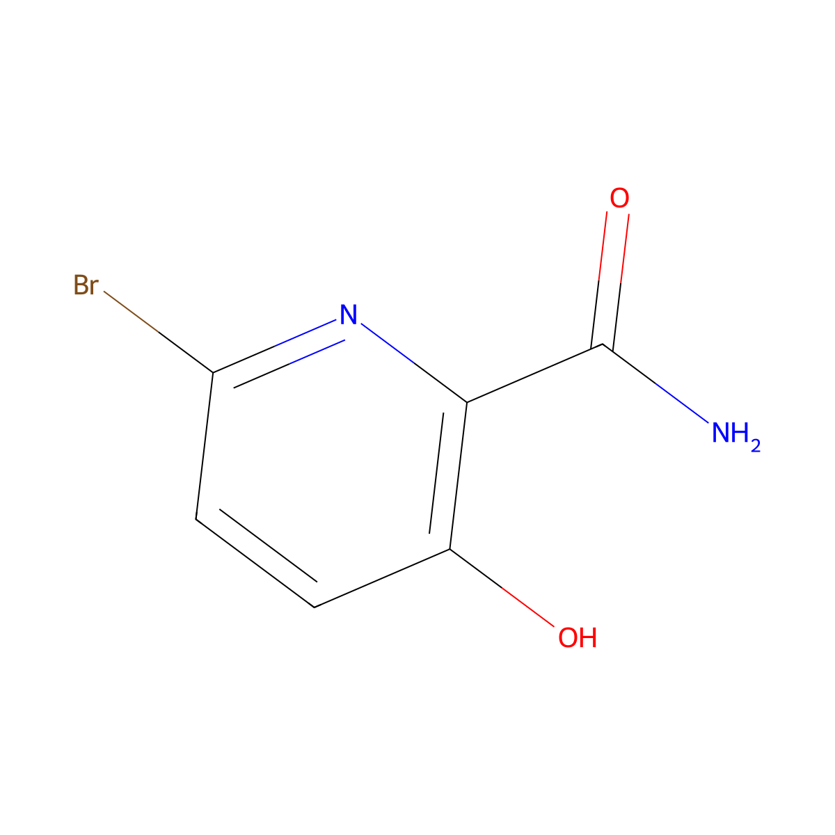6-Bromo-3-hydroxypicolinamide molecular structure, CAS 188923-77-5