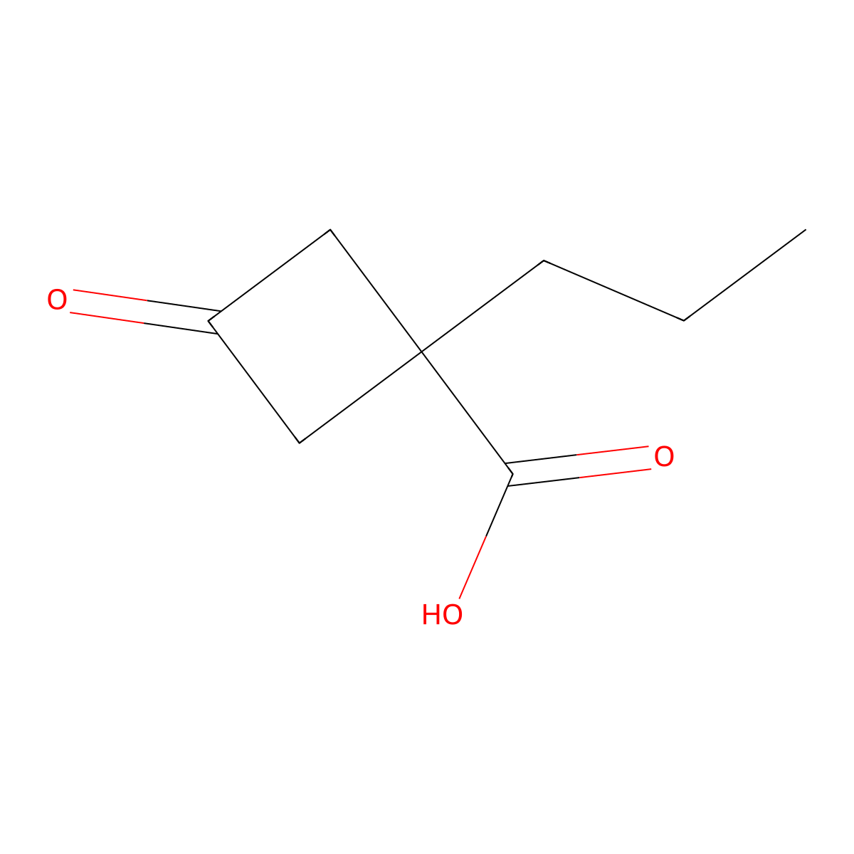3-Oxo-1-propylcyclobutane-1-carboxylicacid molecular structure, CAS 1889270-59-0