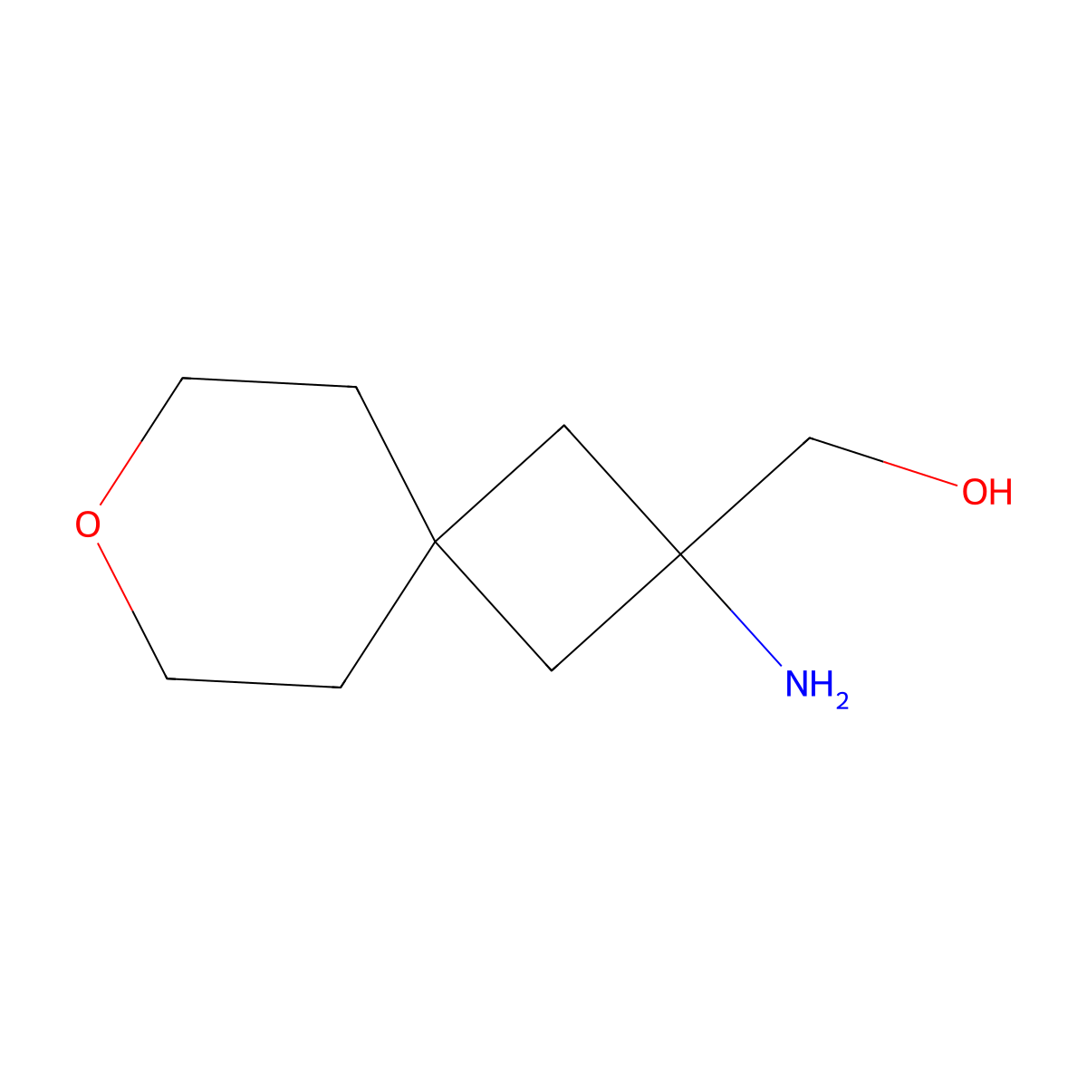 {2-Amino-7-oxaspiro[3.5]nonan-2-yl}methanol molecular structure, CAS 1889271-12-8