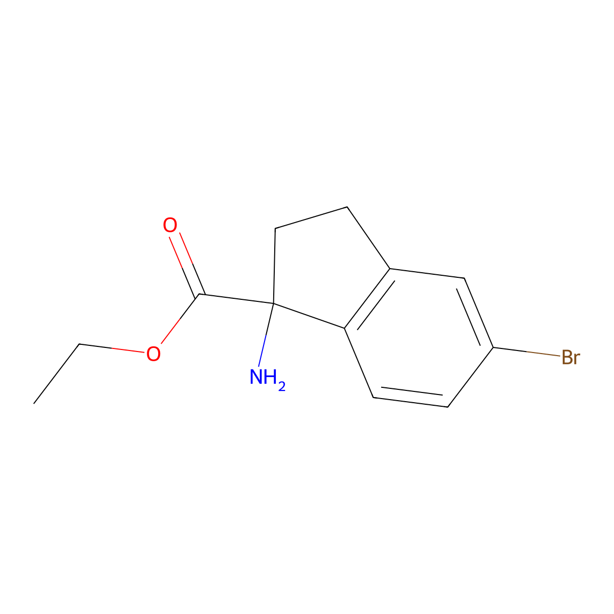 ethyl 1-amino-5-bromo-2,3-dihydro-1H-indene-1-carboxylate molecular structure, CAS 1889287-21-1
