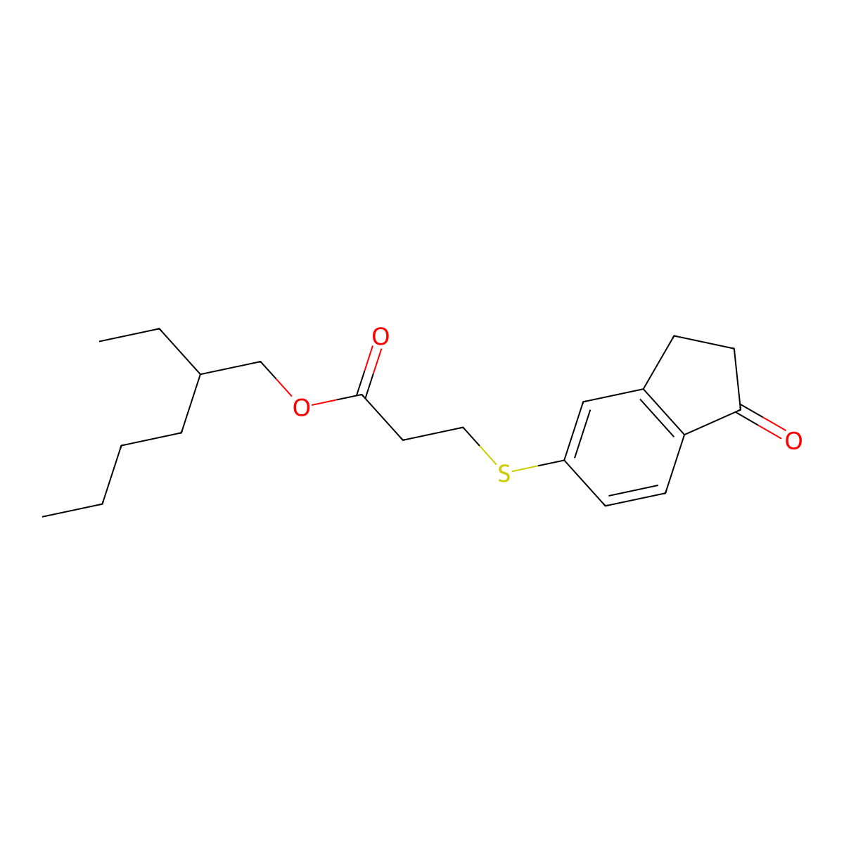 2-Ethylhexyl 3-((1-oxo-2,3-dihydro-1H-inden-5-YL)thio)propanoate molecular structure, CAS 1889287-97-1