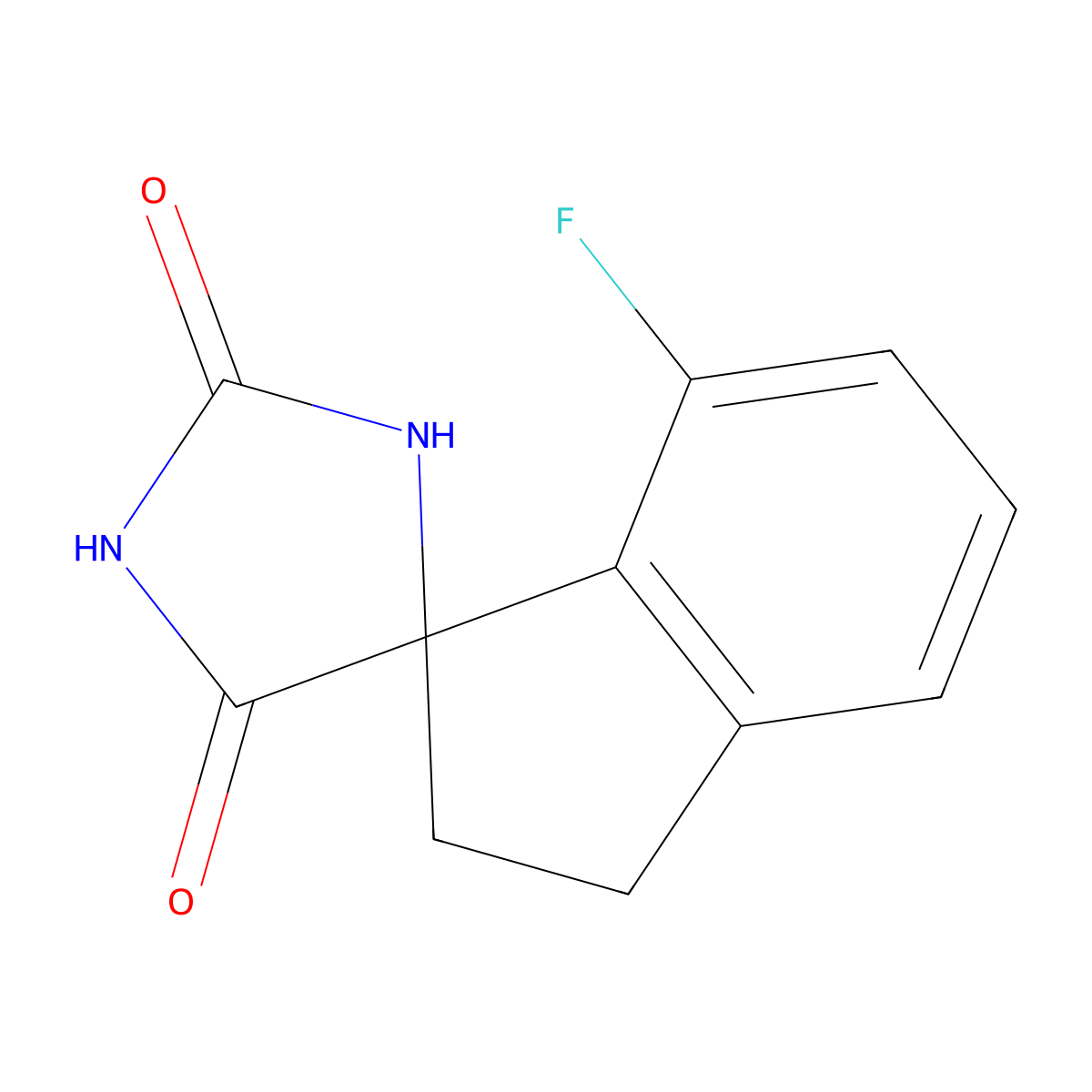 7'-Fluoro-2',3'-dihydrospiro[imidazolidine-4,1'-indene]-2,5-dione molecular structure, CAS 1889288-48-5