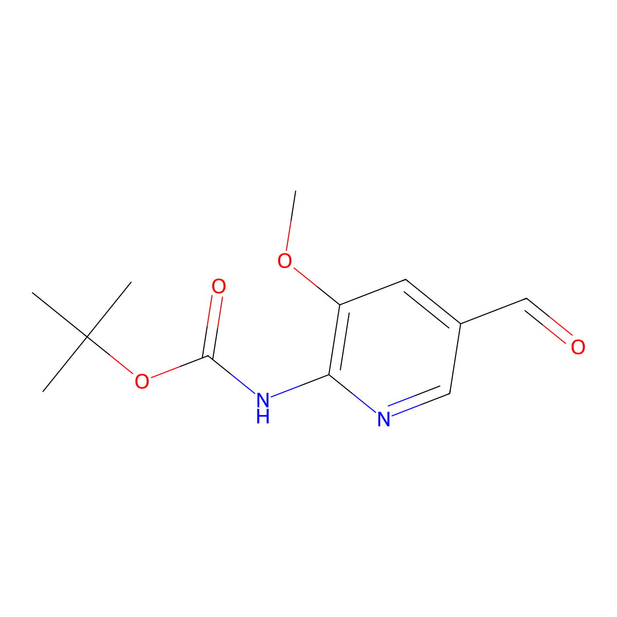 Tert-butyl (5-formyl-3-methoxypyridin-2-YL)carbamate molecular structure, CAS 1889289-62-6