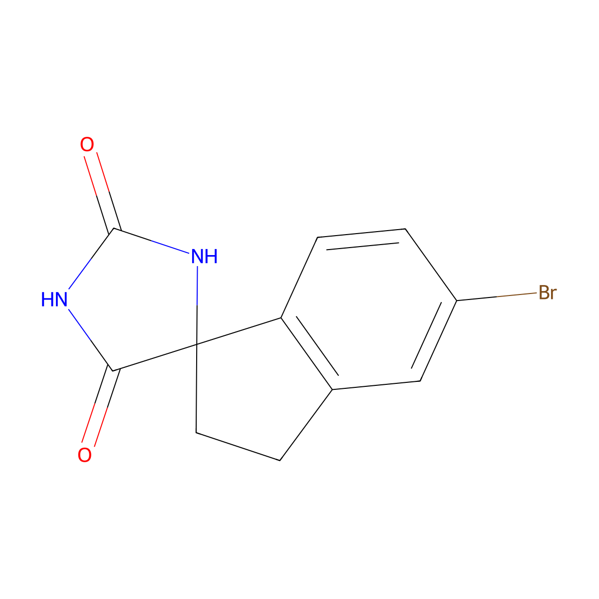 (R)-5'-Bromo-2',3'-dihydrospiro[imidazolidine-4,1'-indene]-2,5-dione molecular structure, CAS 1889290-54-3