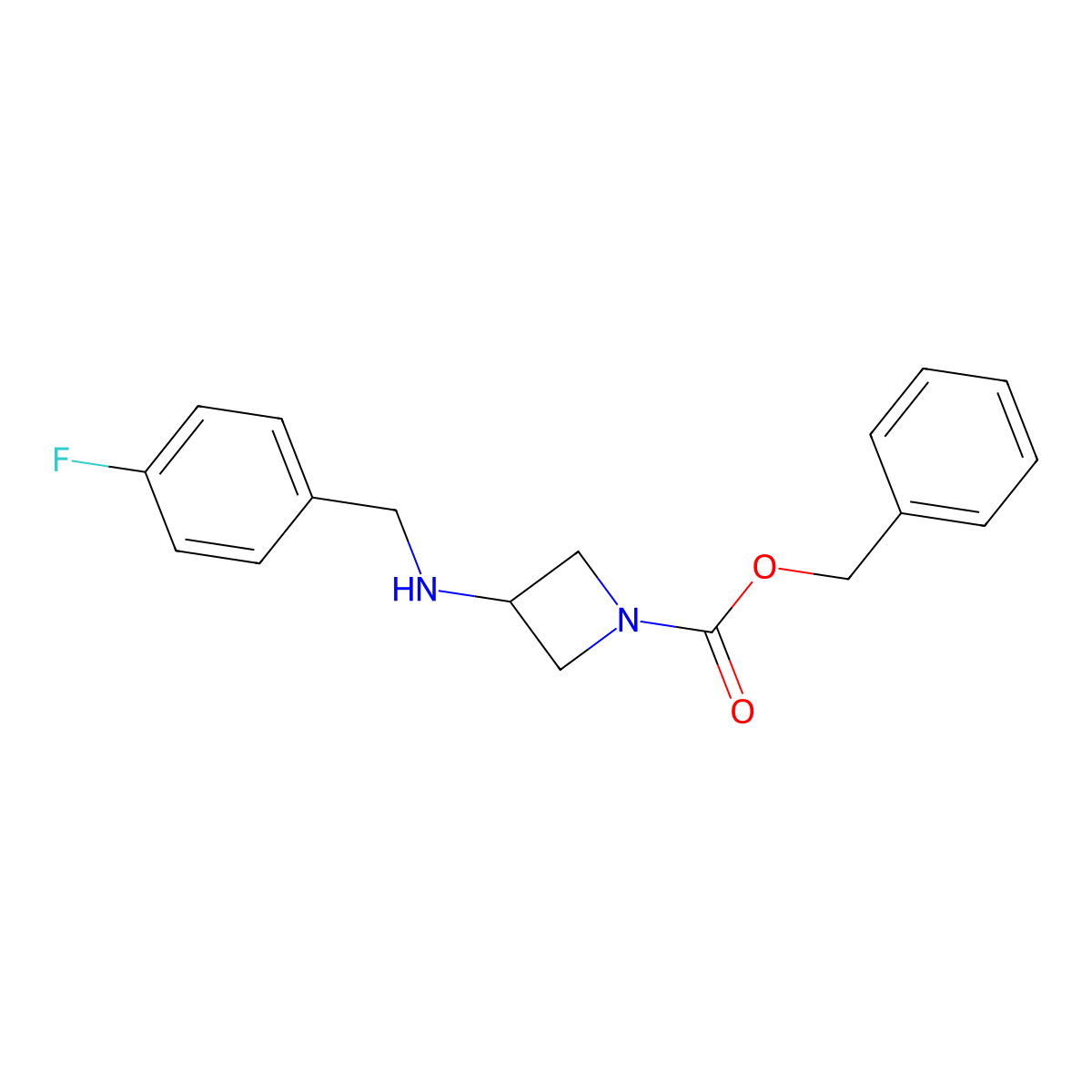 Benzyl 3-[(4-fluorophenyl)methylamino]azetidine-1-carboxylate molecular structure, CAS 1889291-50-2