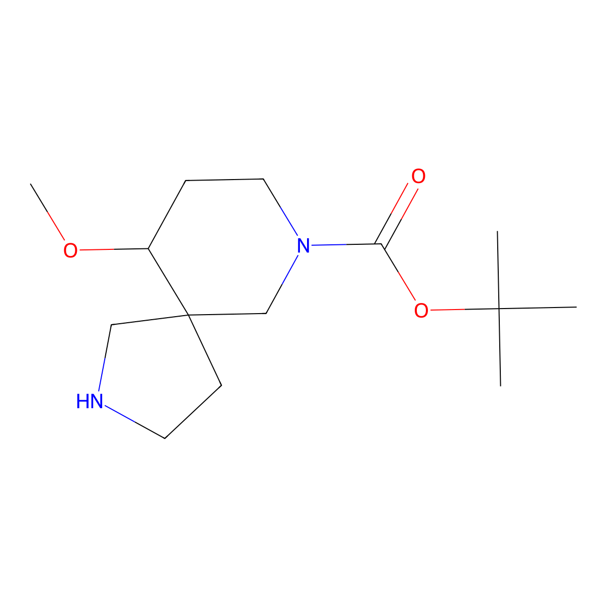tert-Butyl 10-methoxy-2,7-diazaspiro[4.5]decane-7-carboxylate molecular structure, CAS 1889292-38-9