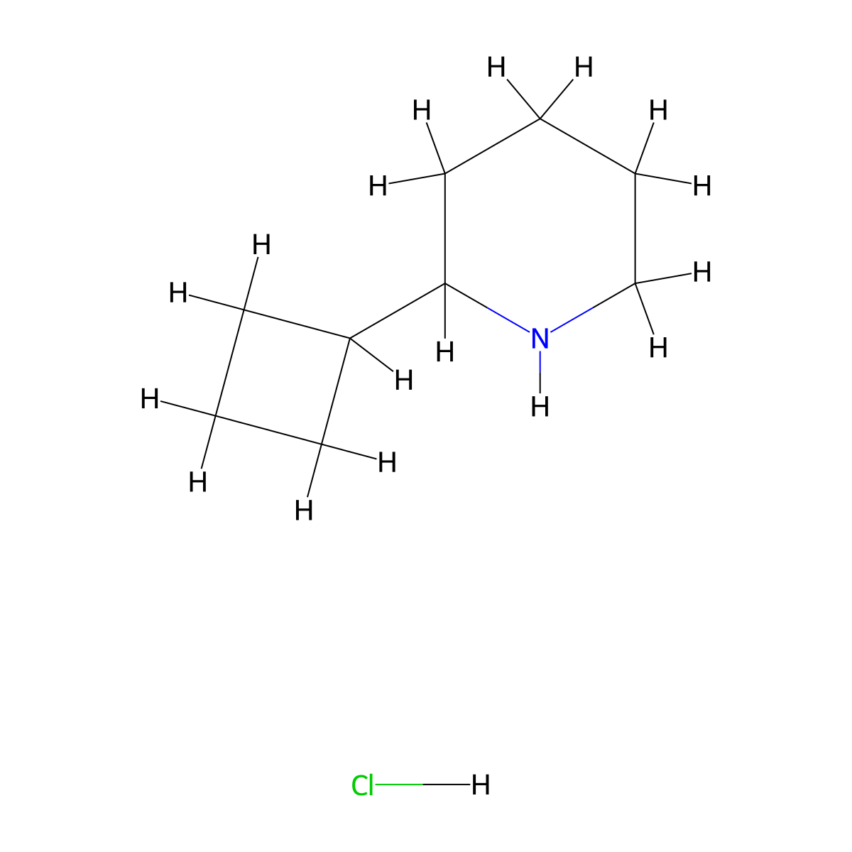2-Cyclobutylpiperidine hydrochloride molecular structure, CAS 1889294-03-4