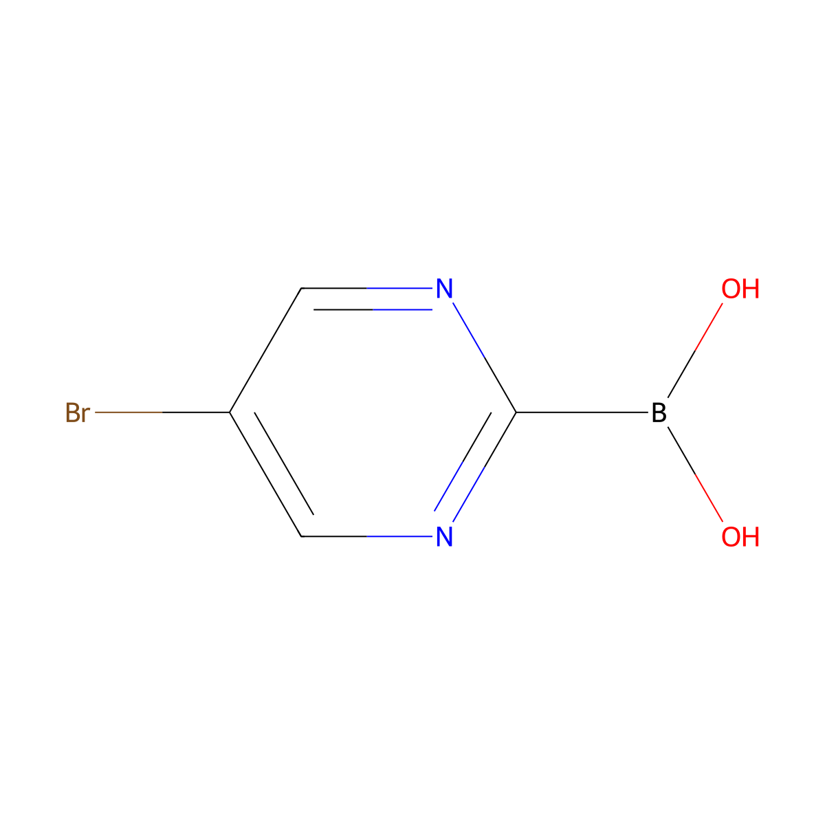 (5-Bromopyrimidin-2-yl)boronic acid molecular structure, CAS 1889325-66-9