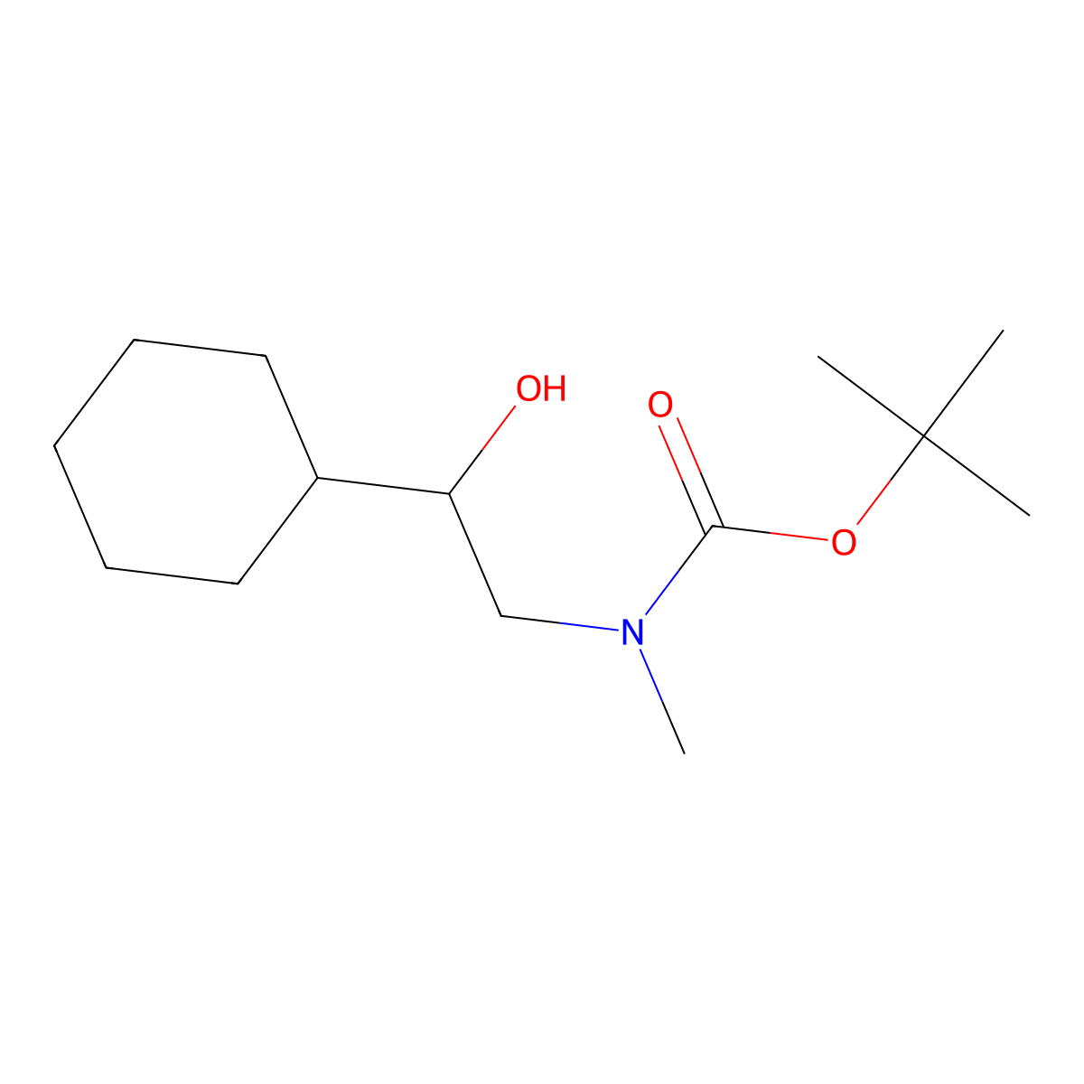 tert-butyl N-(2-cyclohexyl-2-hydroxyethyl)-N-methylcarbamate molecular structure, CAS 1889345-55-4