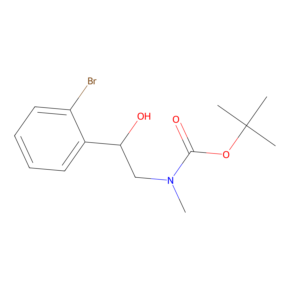 tert-butyl N-[2-(2-bromophenyl)-2-hydroxyethyl]-N-methylcarbamate molecular structure, CAS 1889345-63-4