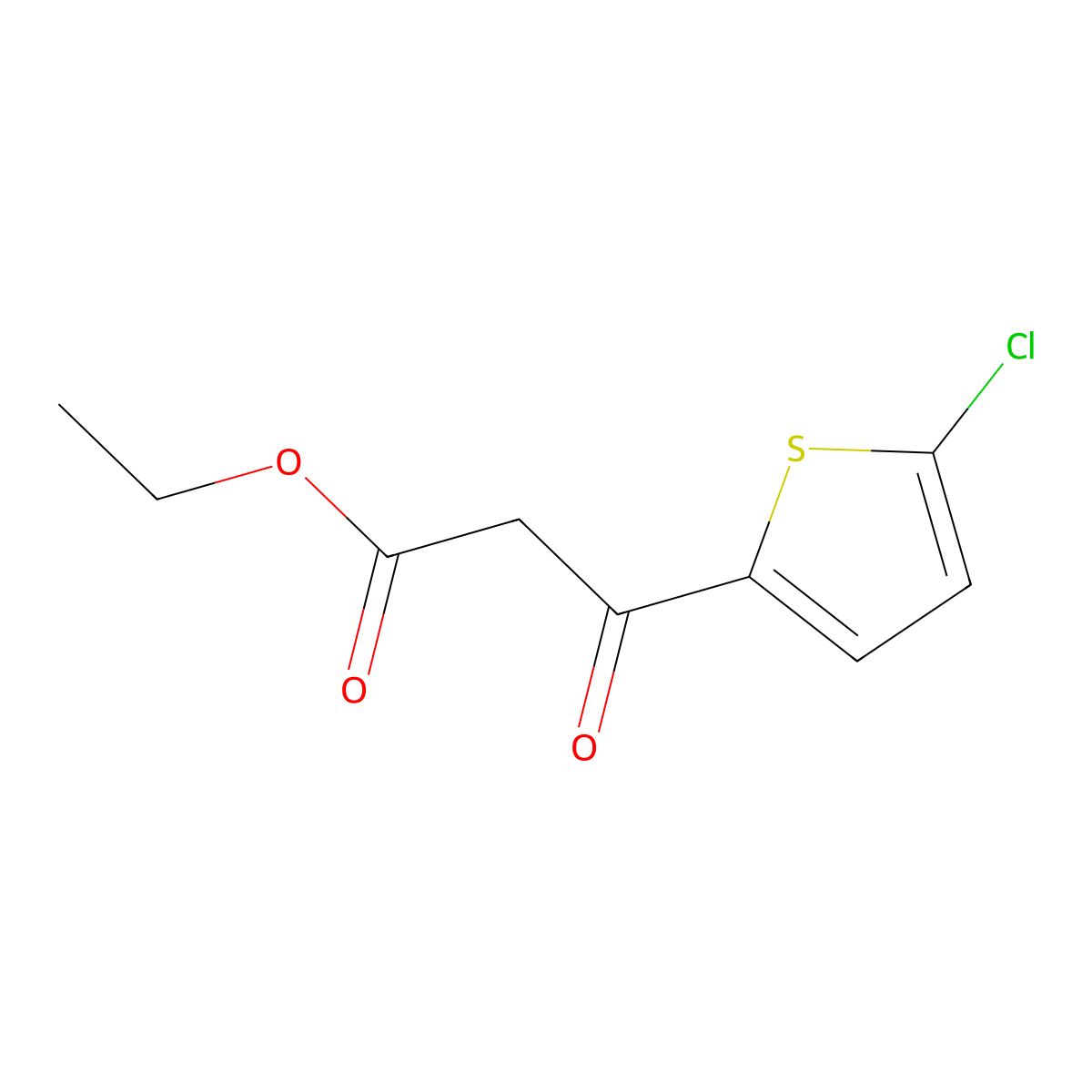 Ethyl 3-(5-chlorothiophen-2-yl)-3-oxopropanoate molecular structure, CAS 188937-11-3