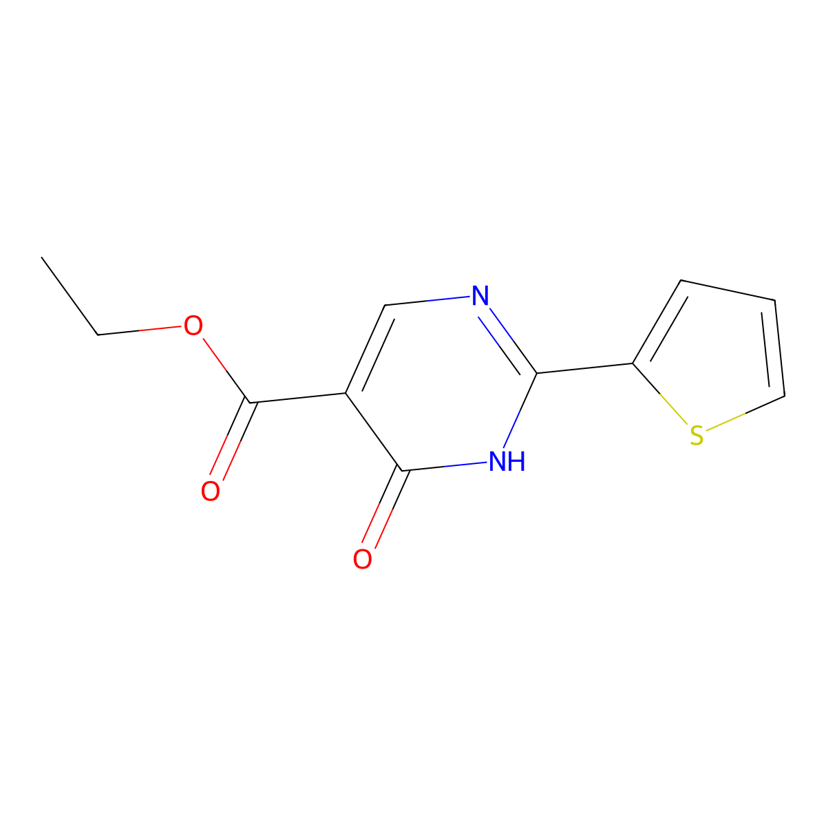 ethyl 6-oxo-2-thiophen-2-yl-1H-pyrimidine-5-carboxylate molecular structure, CAS 188937-37-3