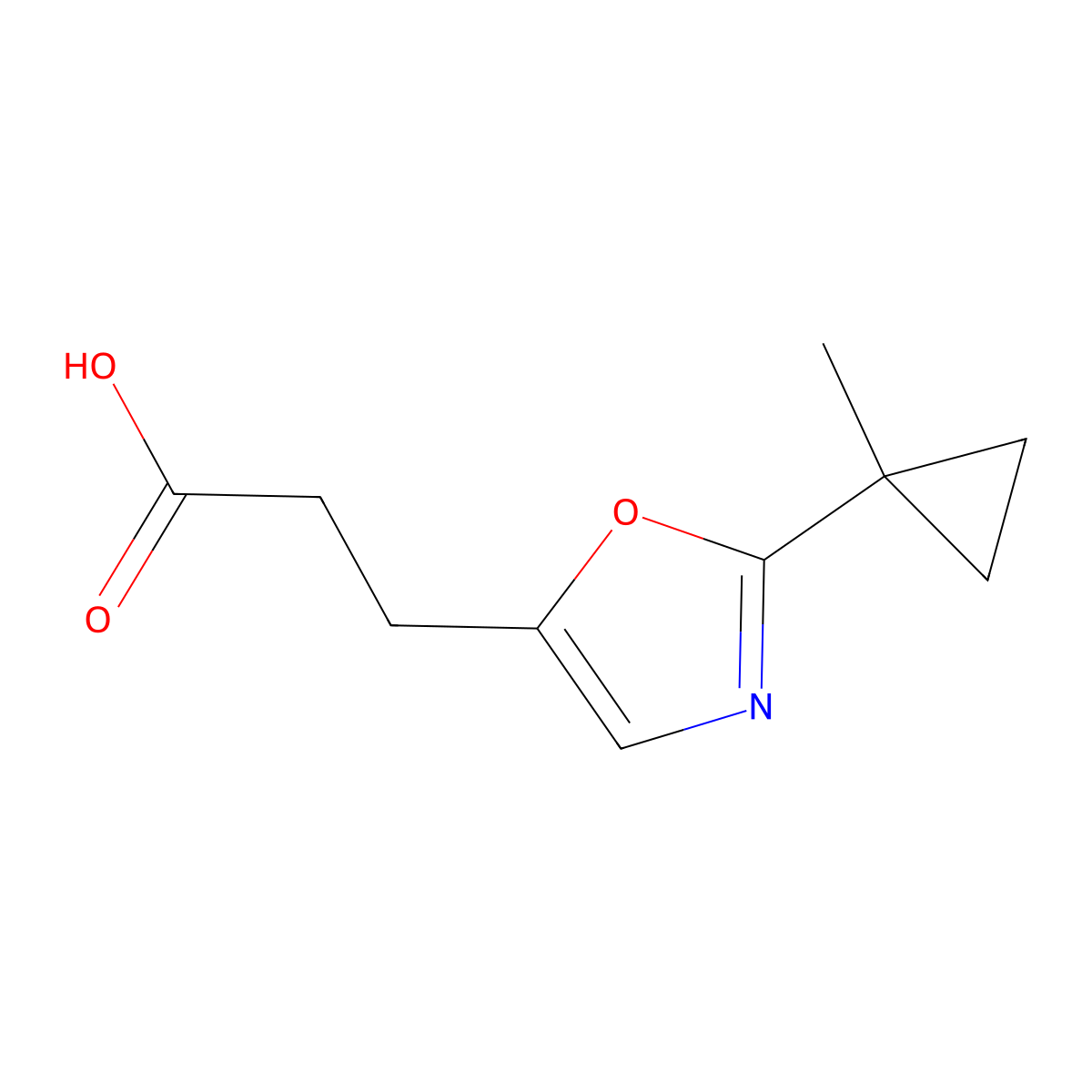 3-[2-(1-Methylcyclopropyl)-1,3-oxazol-5-yl]propanoicacid molecular structure, CAS 1889399-89-6